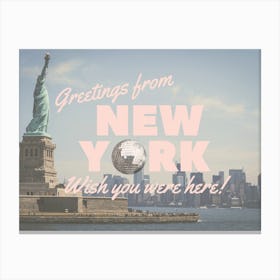 Greetings From New York | Wish You Were Here | Post Card Canvas Print