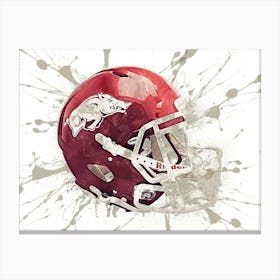 Arkansas Razorbacks NCAA Helmet Poster Canvas Print