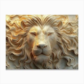 3d Peaceful Sleeping Lion Canvas Print