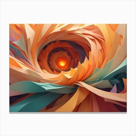 Abstract Image Of A Swirling, Multi Colored Vortex With A Bright Orange Center, Creating A Sense Of Energy And Movement Canvas Print