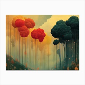 Dreamlike nature landscape illustration Canvas Print