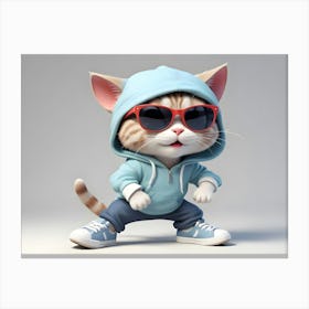 Cat In Sunglasses Canvas Print