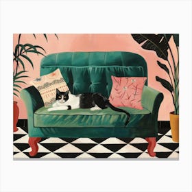 Cat On The Couch 2 Canvas Print