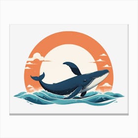 Whale In The Ocean 1 Canvas Print