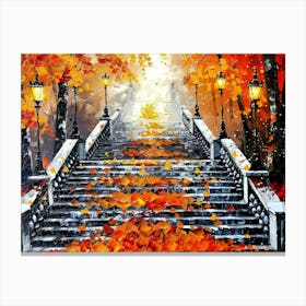 Autumn Stairway Canvas Print