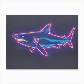 Neon Sign Inspired Shark 2 Canvas Print