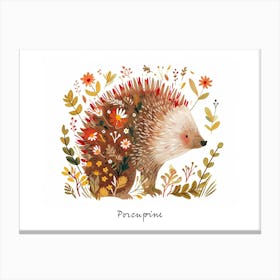 Little Floral Porcupine 1 Poster Canvas Print