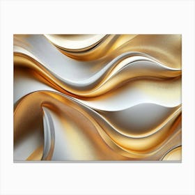 3d Artwork with Golden Colors Canvas Print