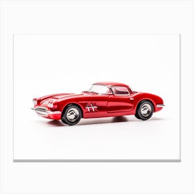 Toy Car 55 Corvette Red Canvas Print