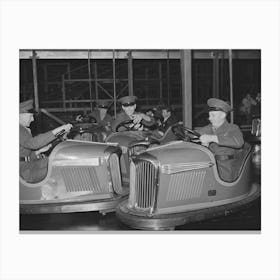 Marines Riding The Electric Automobile At Mission Beach Amusement Center,San Diego, California By Russell Lee Canvas Print
