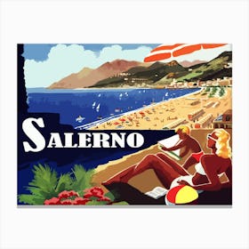 Salerno, Italy, Sunbathing Woman Canvas Print