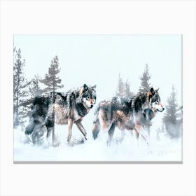 Dire Wolf - Wolves In Snow Canvas Print