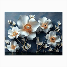 White Flowers 15 Canvas Print