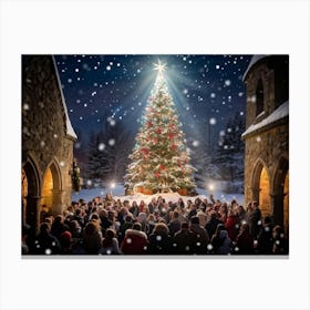 Christmas At The Castle Canvas Print