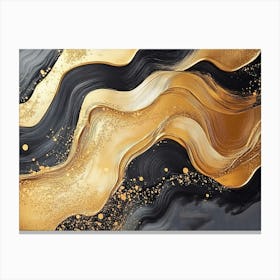 Gold And Black Abstract Painting 3 Canvas Print