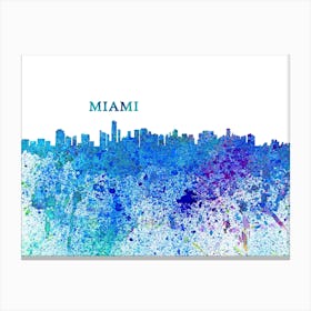 Miami Florida Skyline Splash Canvas Print