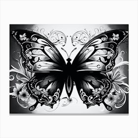 Black And White Butterfly 7 Canvas Print