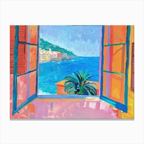 Cinque Terre From The Window View Painting 4 Canvas Print