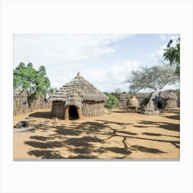 African Huts In A Village In The Northern Parf Of Uganda Canvas Print