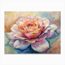 Rose Watercolor Painting Canvas Print