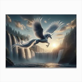Magical Unicorn Bird Canvas Print