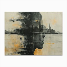 Temporal Resonances: A Conceptual Art Collection. 'The City' Canvas Print