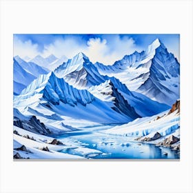 Of Snowy Mountains Canvas Print