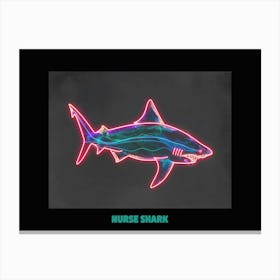 Neon Pink Nurse Shark 4 Poster Canvas Print