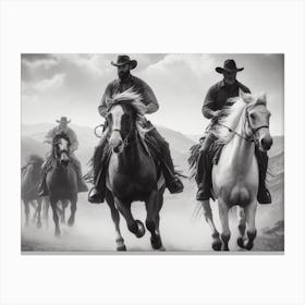 Cowboys On Horseback Canvas Print