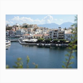 Aegean Town Of Agios Nikolaos Canvas Print