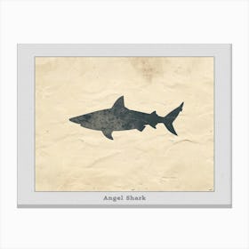 Angel Shark Silhouette 2 Poster Canvas Print