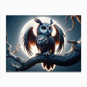 Dragon-Owl Fantasy Canvas Print