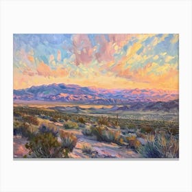 Western Sunset Landscapes Mojave Desert Nevada 4 Canvas Print