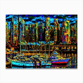 Vancouver 2023 - Vancouver Skyline At Night Canvas Print