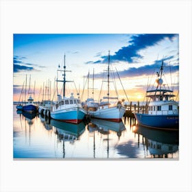 Sunset At The Marina - Ai Canvas Print