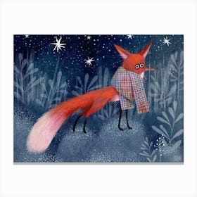 Fox In The Night Canvas Print