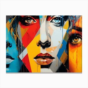 Three Women'S Faces Canvas Print