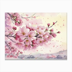 Japanese cherry blossoms Canvas Print