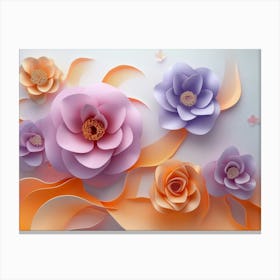 3d Art With Flower, 3d Illustration Canvas Print