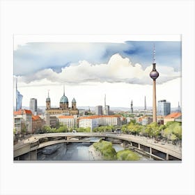 Berlin Watercolor Drawing 4 Canvas Print