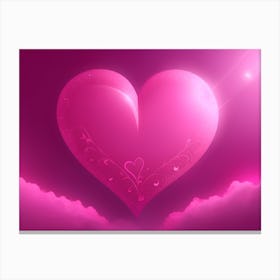 A Glowing Pink Heart Vibrant Horizontal Composition 43 Canvas Print