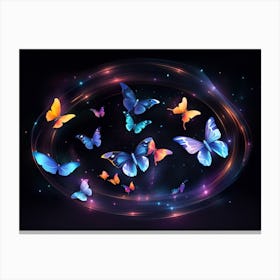 Butterflies In A Circle 1 Canvas Print