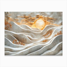 Abstract Mountain Landscape Canvas Print