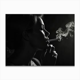 Cigarette Smoking Woman Canvas Print