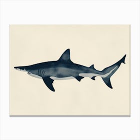 Smooth Hammerhead  Shark Grey Silhouette 4 Canvas Print