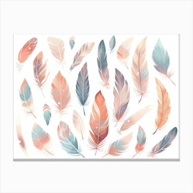 Watercolor Feathers 11 Canvas Print