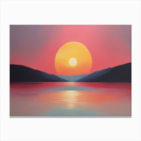 Sunset Over The Lake Canvas Print