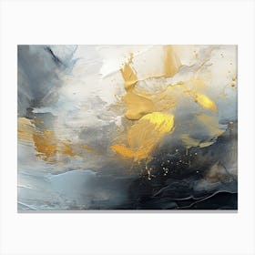 Abstract Painting Gold and Black Canvas Print