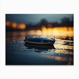 Miniature Boat In The Water Canvas Print