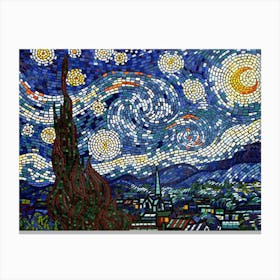 Mosaic Art Vincent Van Gogh S Starry Night Canvas Print